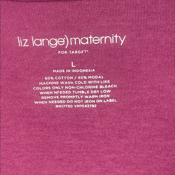 Maternity V-Neck Long Sleeve Tee Shirt Liz Lange Purple. Hits at Hip. Size L‎ - Picture 2 of 6